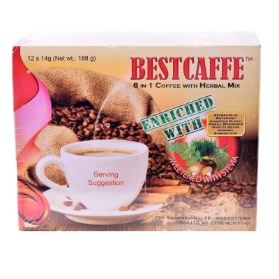 BEST CAFFE 8 in 1 Coffee With Herbal Mix 12x14g