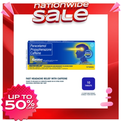 SARIDON Saridon Triple Action Pain Relief Paracetamol 10 Tablets
