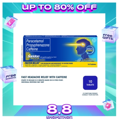 SARIDON Saridon Triple Action Pain Relief Paracetamol 10 Tablets