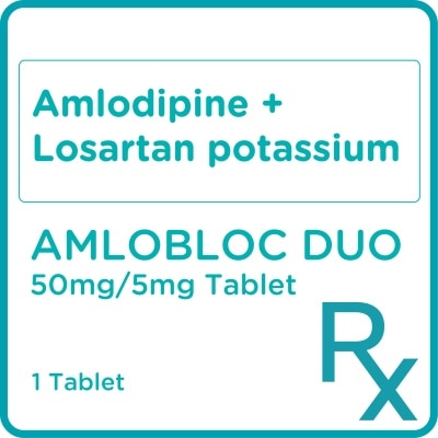 AMLOBLOC DUO Amlodipine + Losartan potassium 50mg 5mg 1 Tablet [PRESCRIPTION REQUIRED]