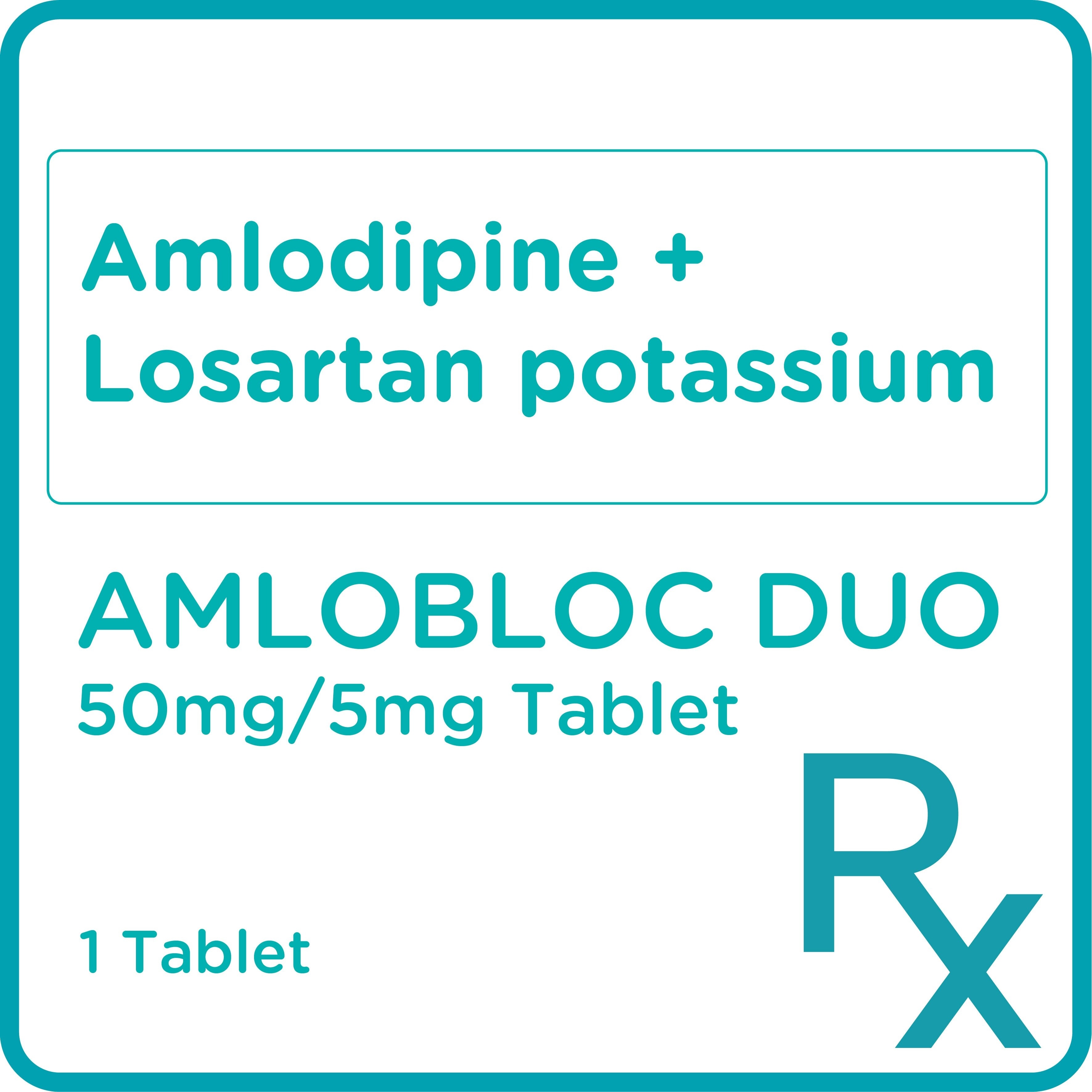 Amlodipine + Losartan potassium 50mg 5mg 1 Tablet [PRESCRIPTION REQUIRED]