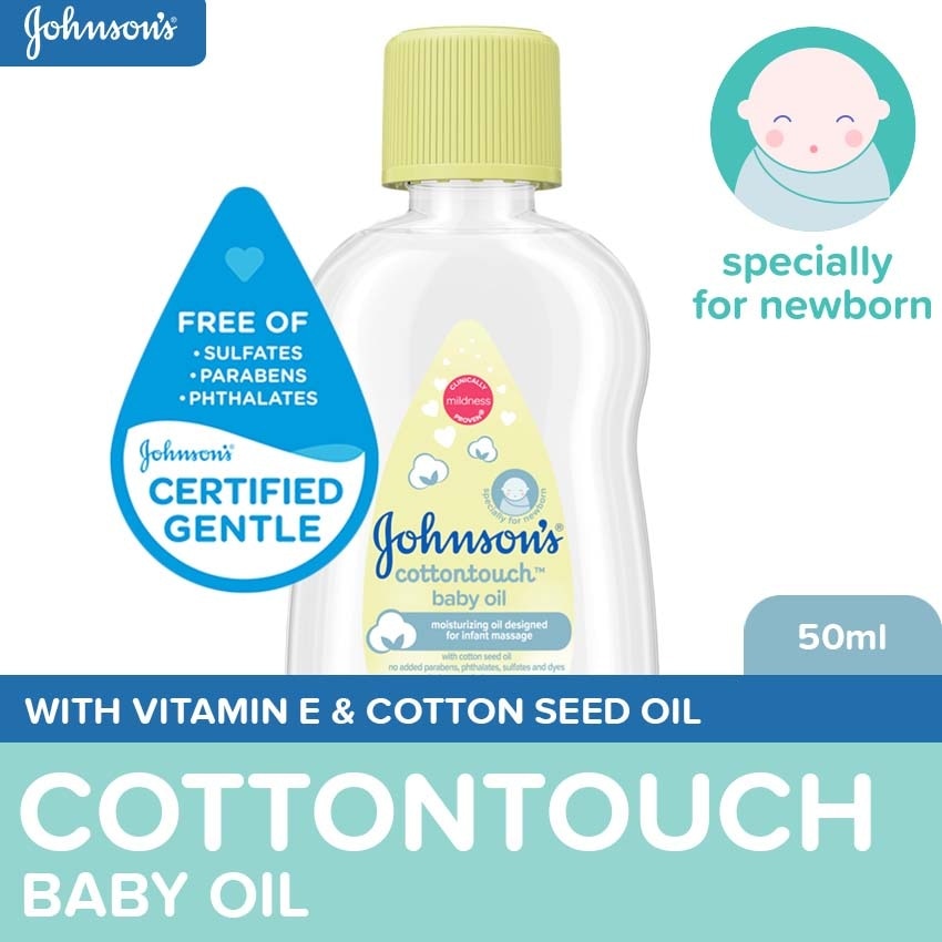 JOHNSONS BABY CottonTouch Baby Oil 50ml - Newborn Baby Massage Oil Baby Oil for Newborn