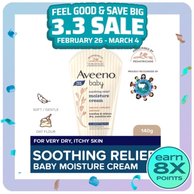 AVEENO Aveeno Soothing Relief Moisture Cream 140g - Lotion For Newborn Baby, Sensitive Skin, Eczema