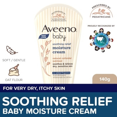 AVEENO Aveeno Soothing Relief Moisture Cream 140g - Lotion For Newborn Baby, Sensitive Skin, Eczema