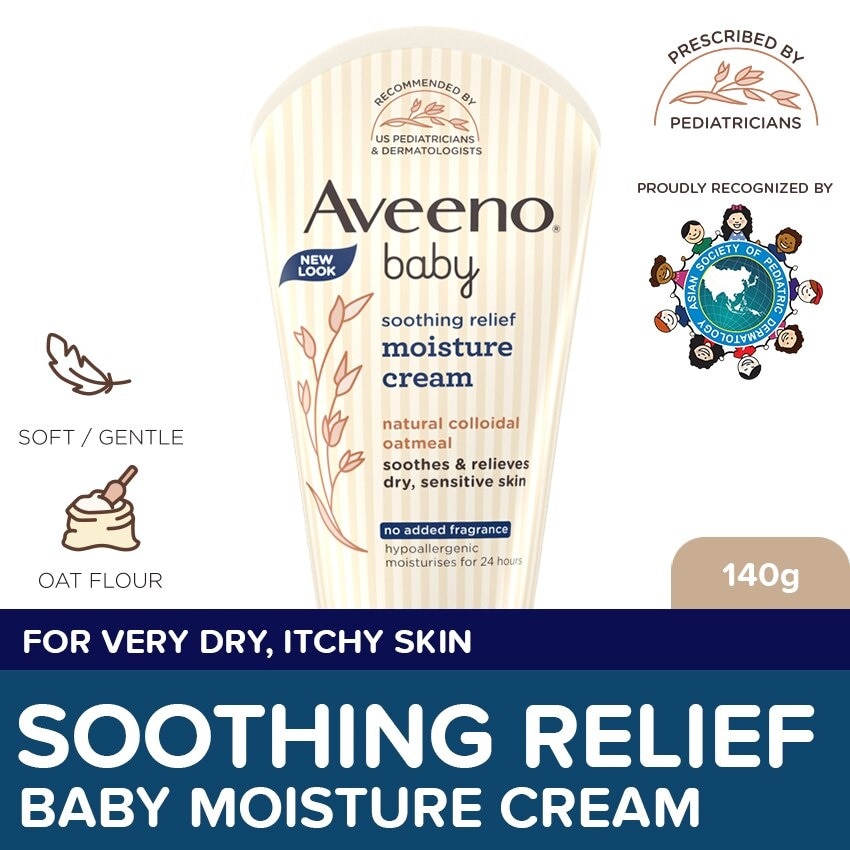 Aveeno Soothing Relief Moisture Cream 140g - Lotion For Newborn Baby, Sensitive Skin, Eczema