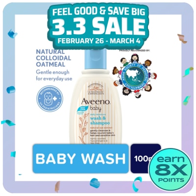 AVEENO Aveeno Daily Wash & Shampoo 100ml - Newborn, For Sensitive Baby Skin, Baby Care, Baby Bath