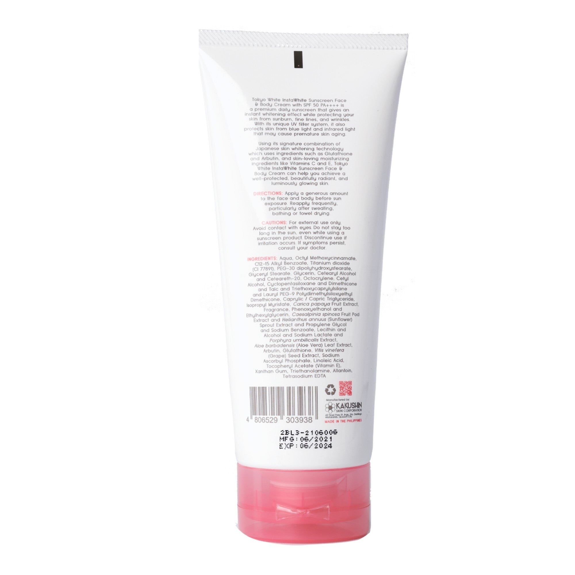 Instawhite Sunscreen Face and Body Cream SPF 50 PA++++ 200ml