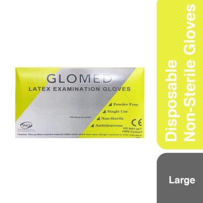 GLOMED Disposable Non Sterile Gloves Large 100s