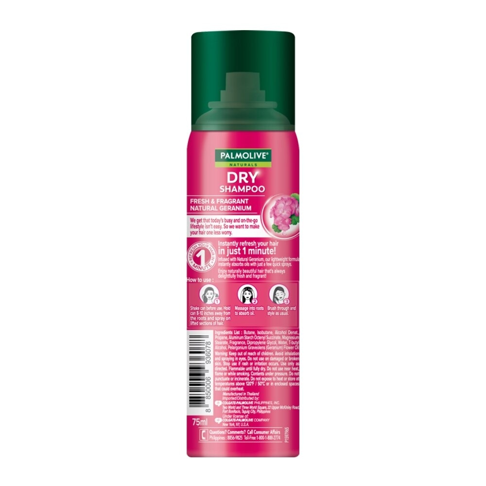 Palmolive Naturals Fresh & Fragrant Natural Geranium Dry Shampoo 75ml