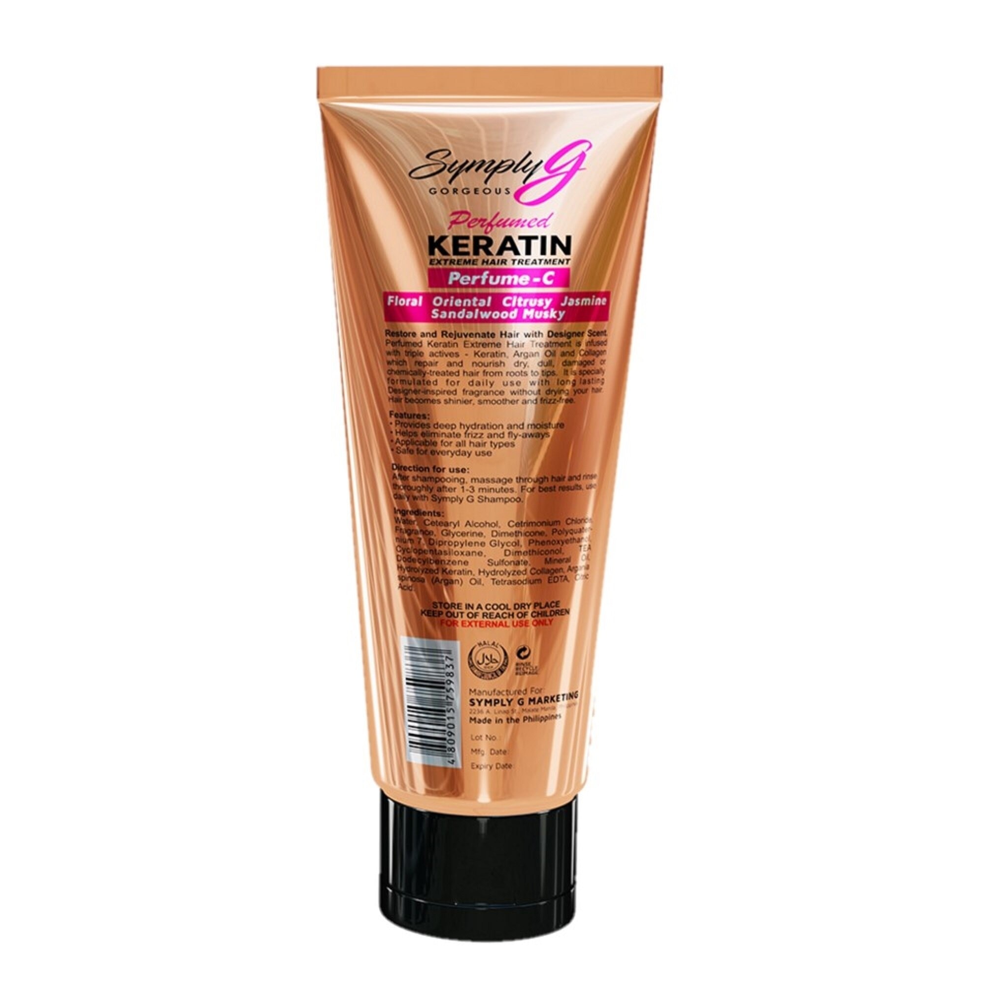 Symply G Perfume C Keratin Extreme Hair Treatment With Argan Oil & Collagen