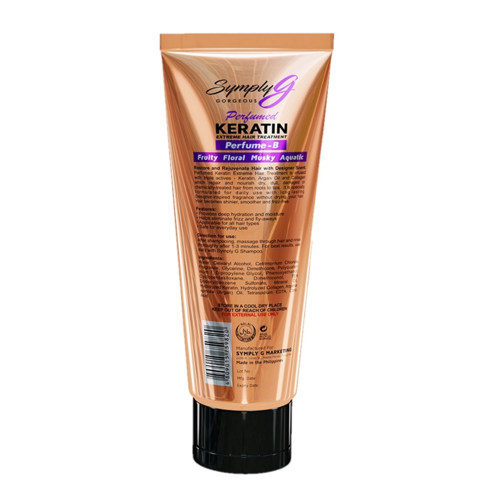 Symply G Perfume B Keratin Extreme Hair Treatment With Argan Oil & Collagen