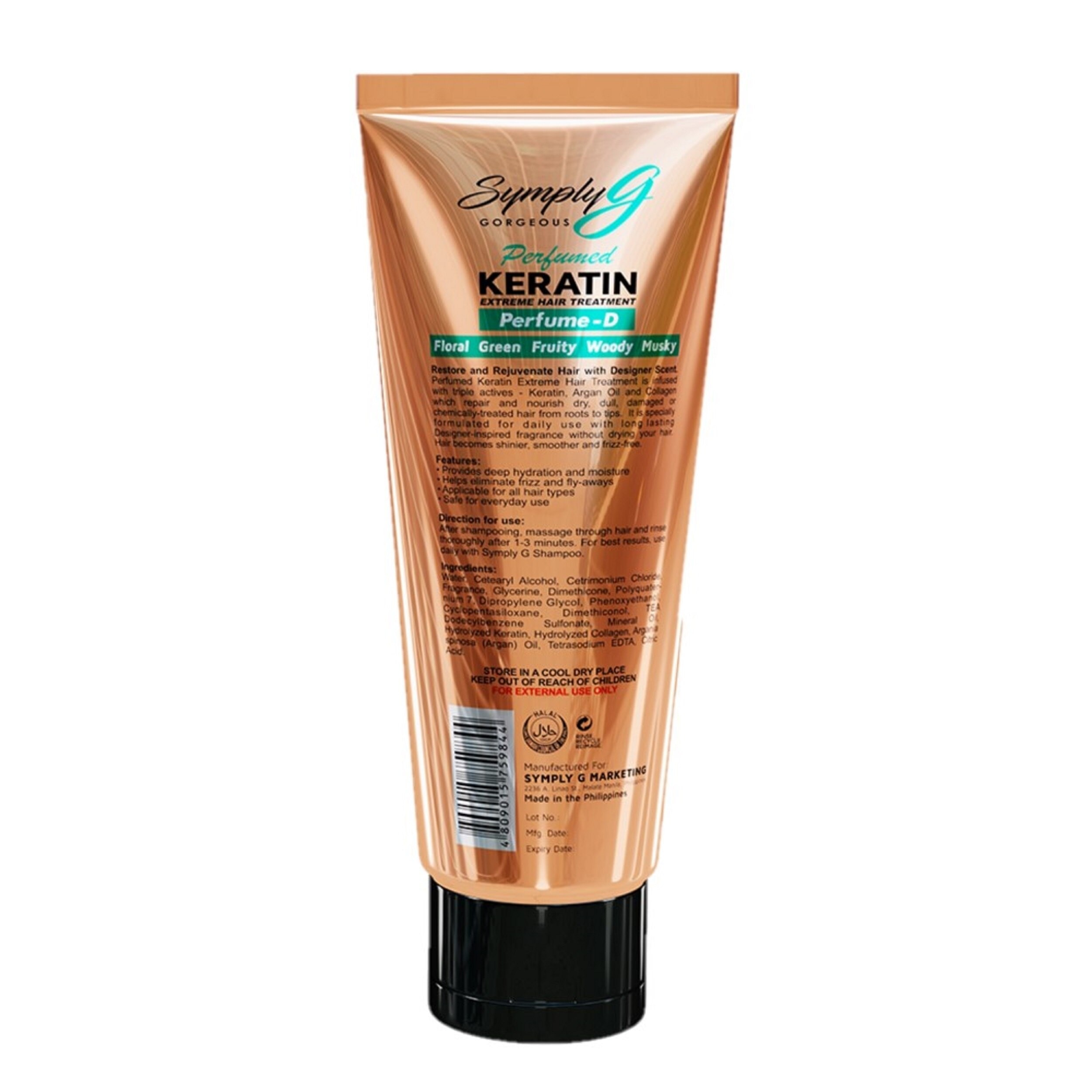 Symply G Perfume D Keratin Extreme Hair Treatment With Argan Oil & Collagen