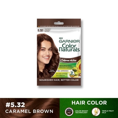 GARNIER Color Naturals Long Lasting Hair Color - 5.32 Caramel Brown 30ml