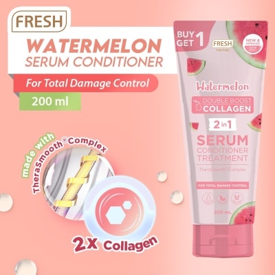 FRESH Hairlab Watermelon Double Boost Collagen 2 in 1 Serum Conditioner Treatment 200ml