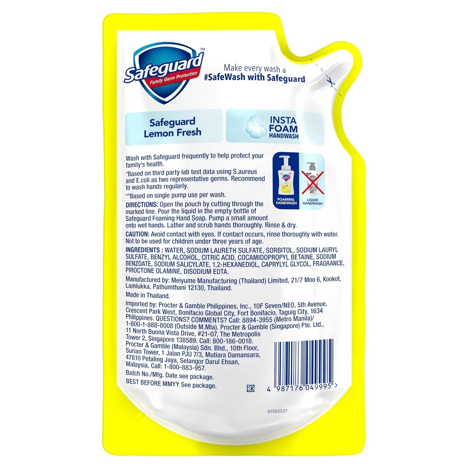 SAFEGUARD Foaming Hand Soap Lemon Refill 400ml