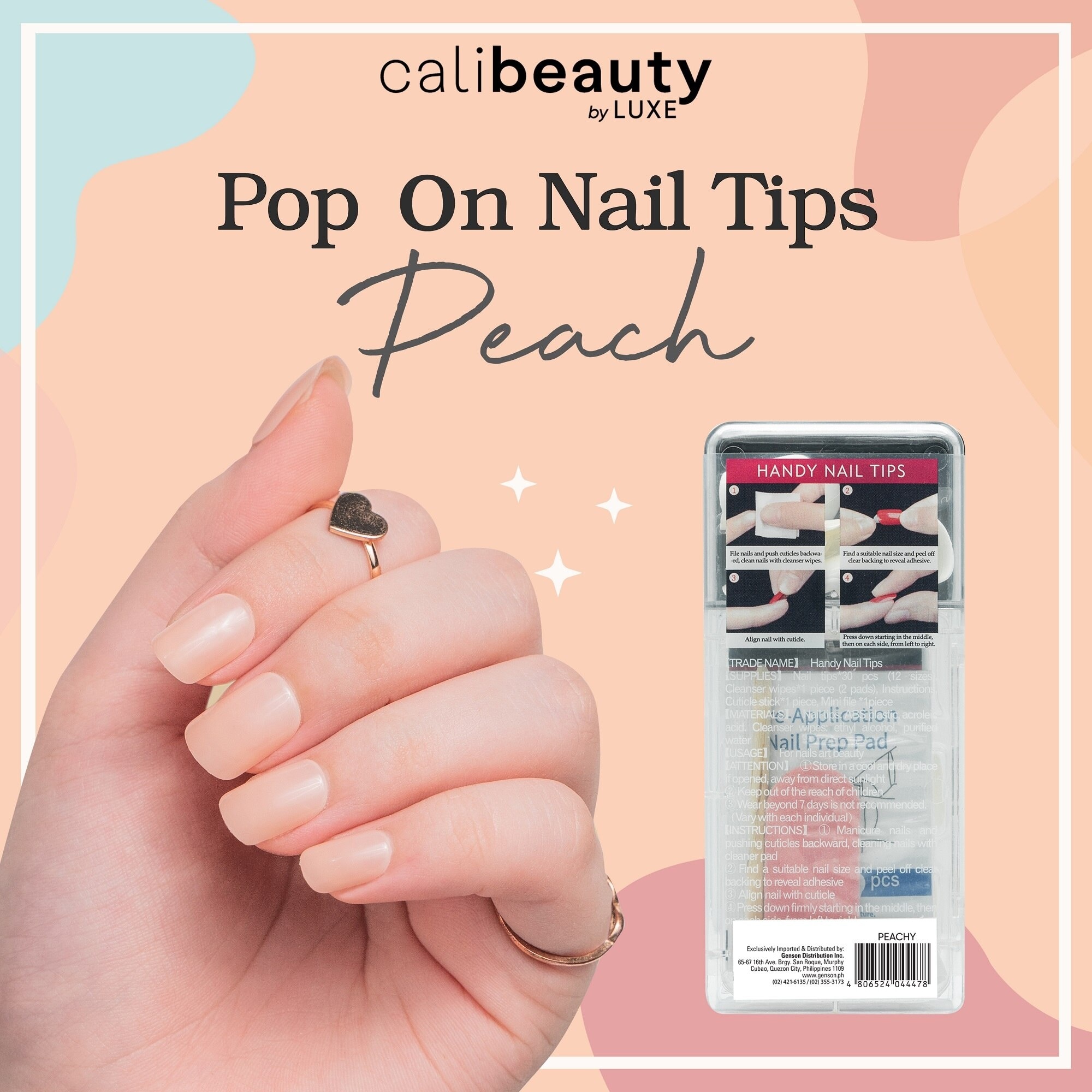 Press On Nail Tips Peachy 24 Tips