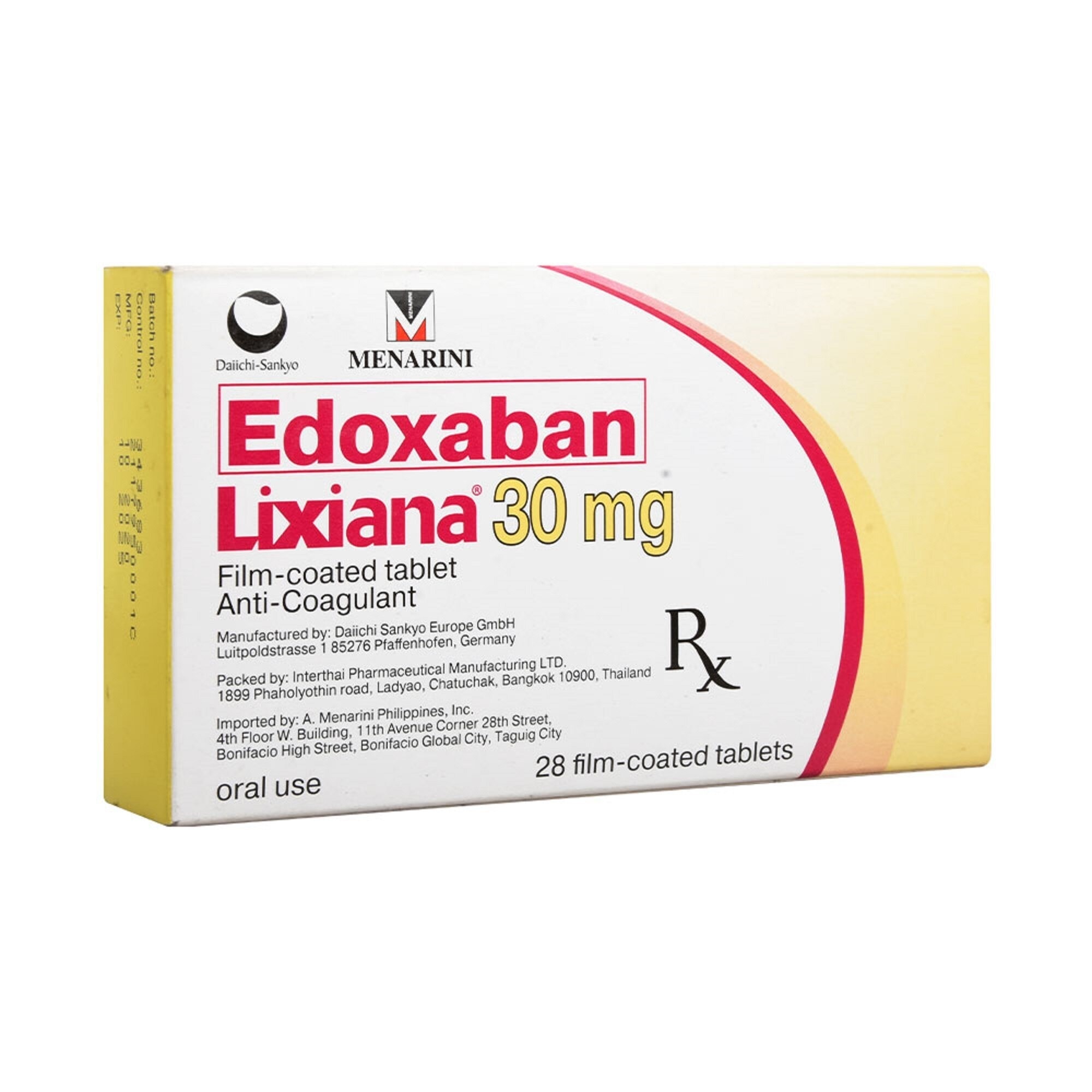 LIXIANA 30 MG FILM COATED Tablet 28S [Prescription Required]