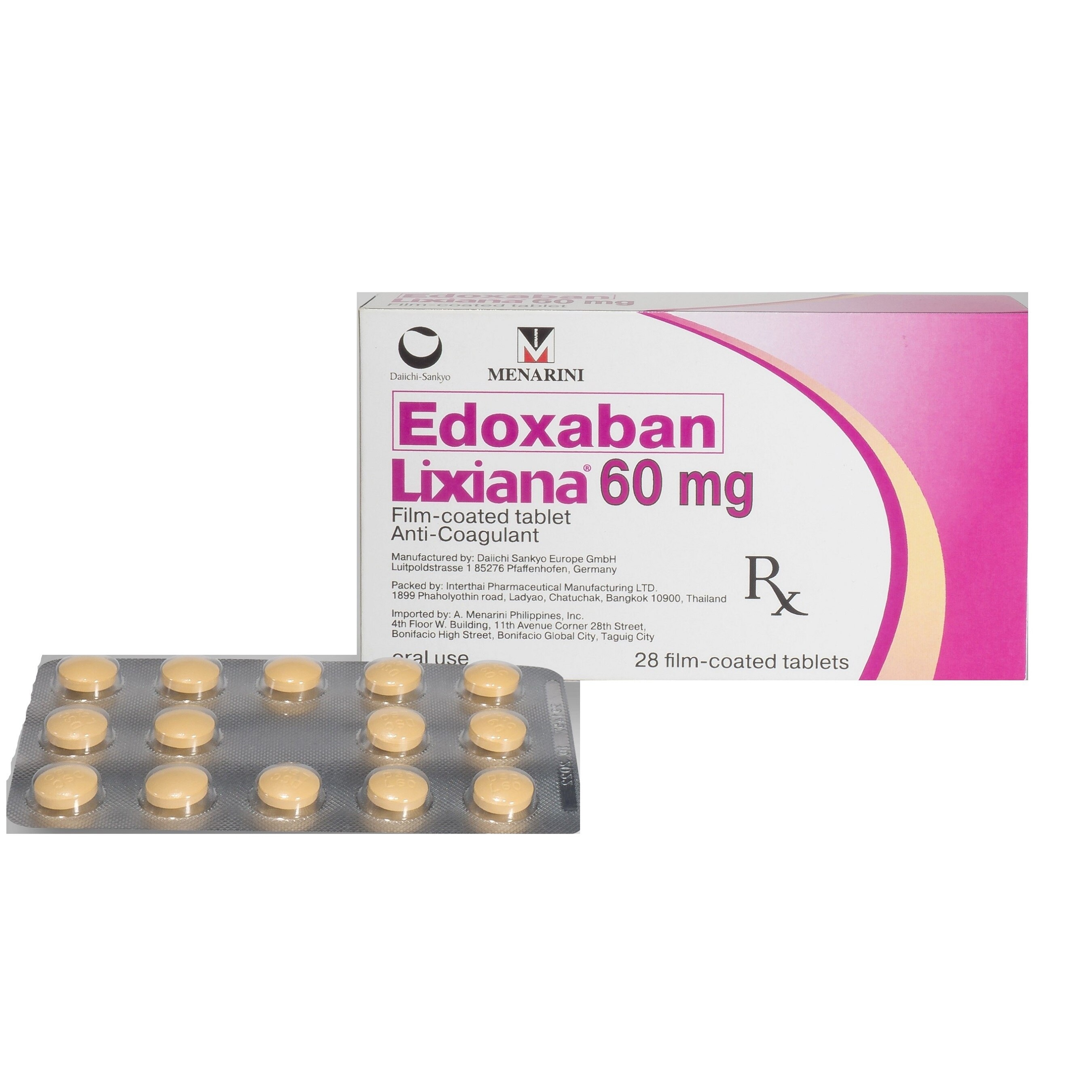 LIXIANA 60MG FILM COATED Tablet 28S [Prescription Required]