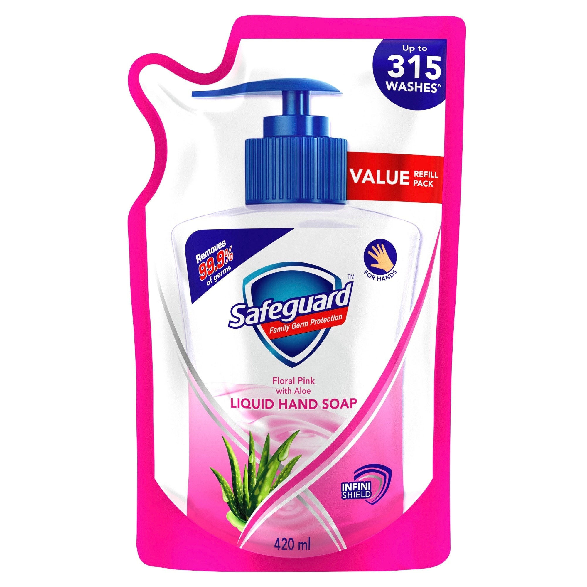 Liquid Hand Soap Pink Aloe 420ml Refill