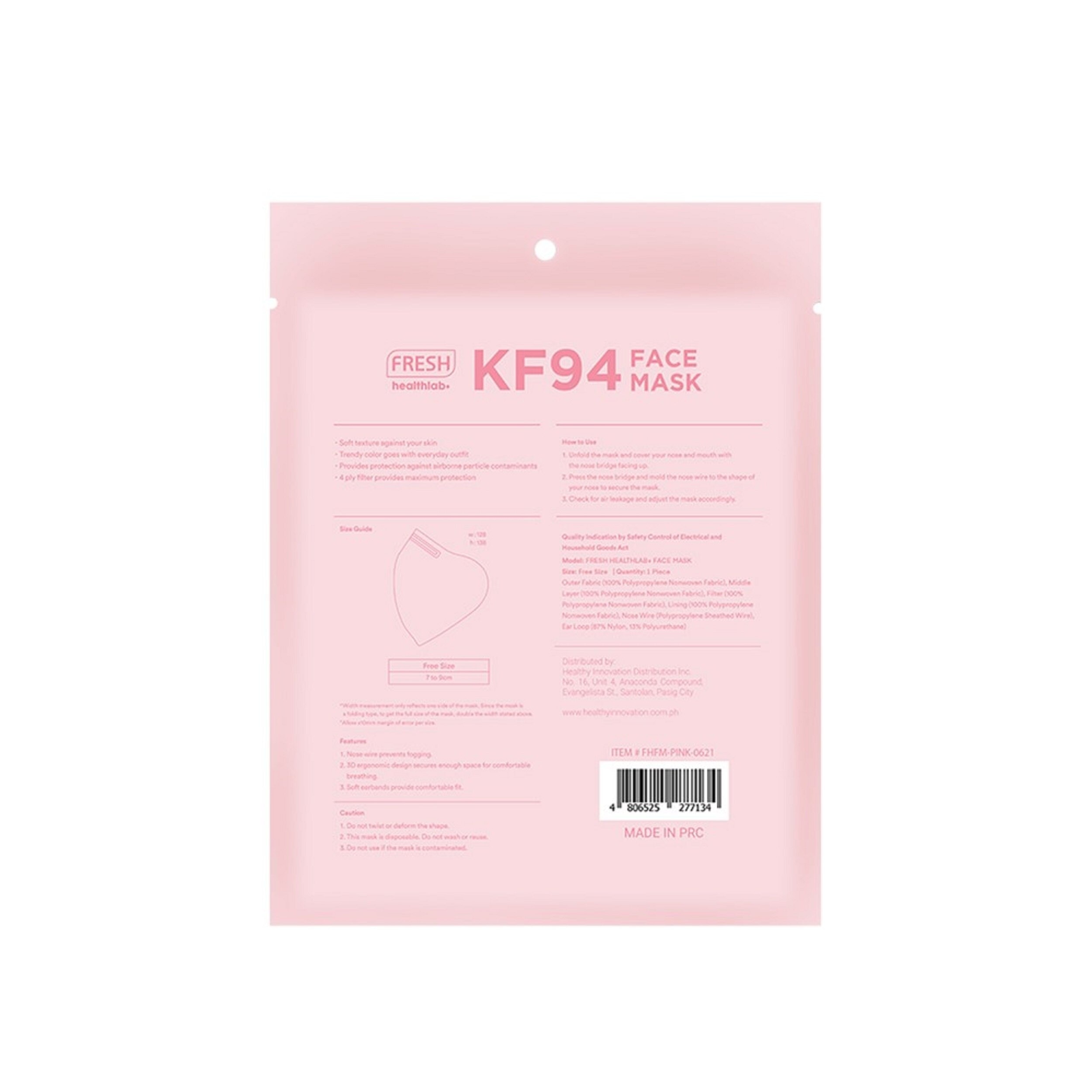 Healthlab+ KF94 Face Mask Pink