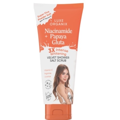 LUXE ORGANIX LUXE ORGANIX Niacinamide Plus Papaya Gluta Velvet Shower Salt Scrub 320g