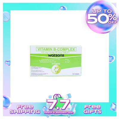 WATSONS GENERICS Vitamin B-Complex 100 mg/5mg/50mcg Tablet (Sold per Piece)