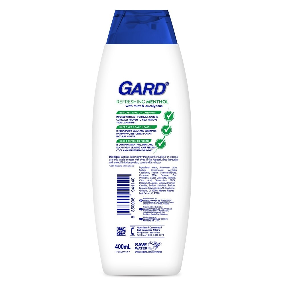 GARD SHMP ANTIDNDRUFF RFRSHNG MNTHL400ML