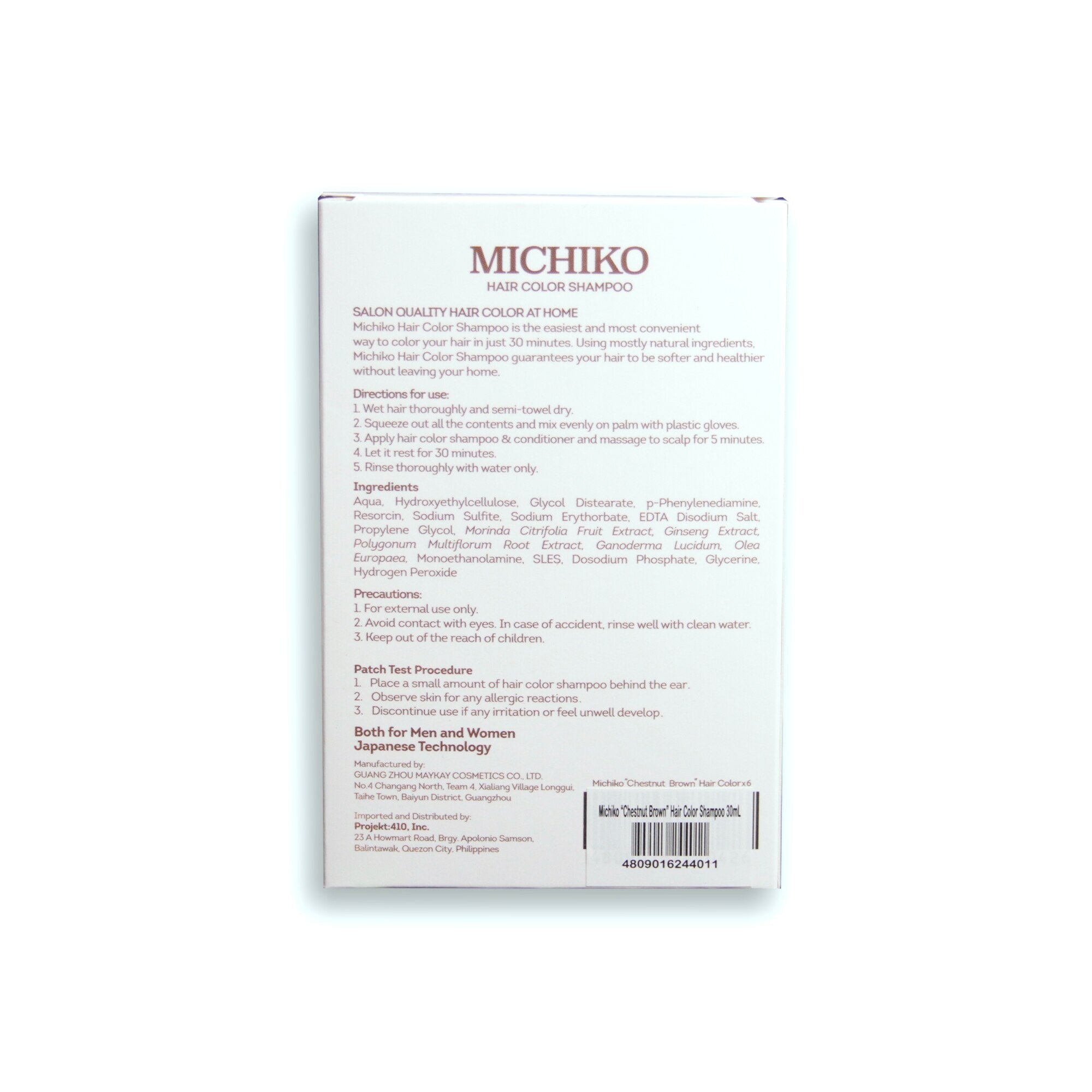 MICHIKO Hair Color Chestnut Brown 30ml