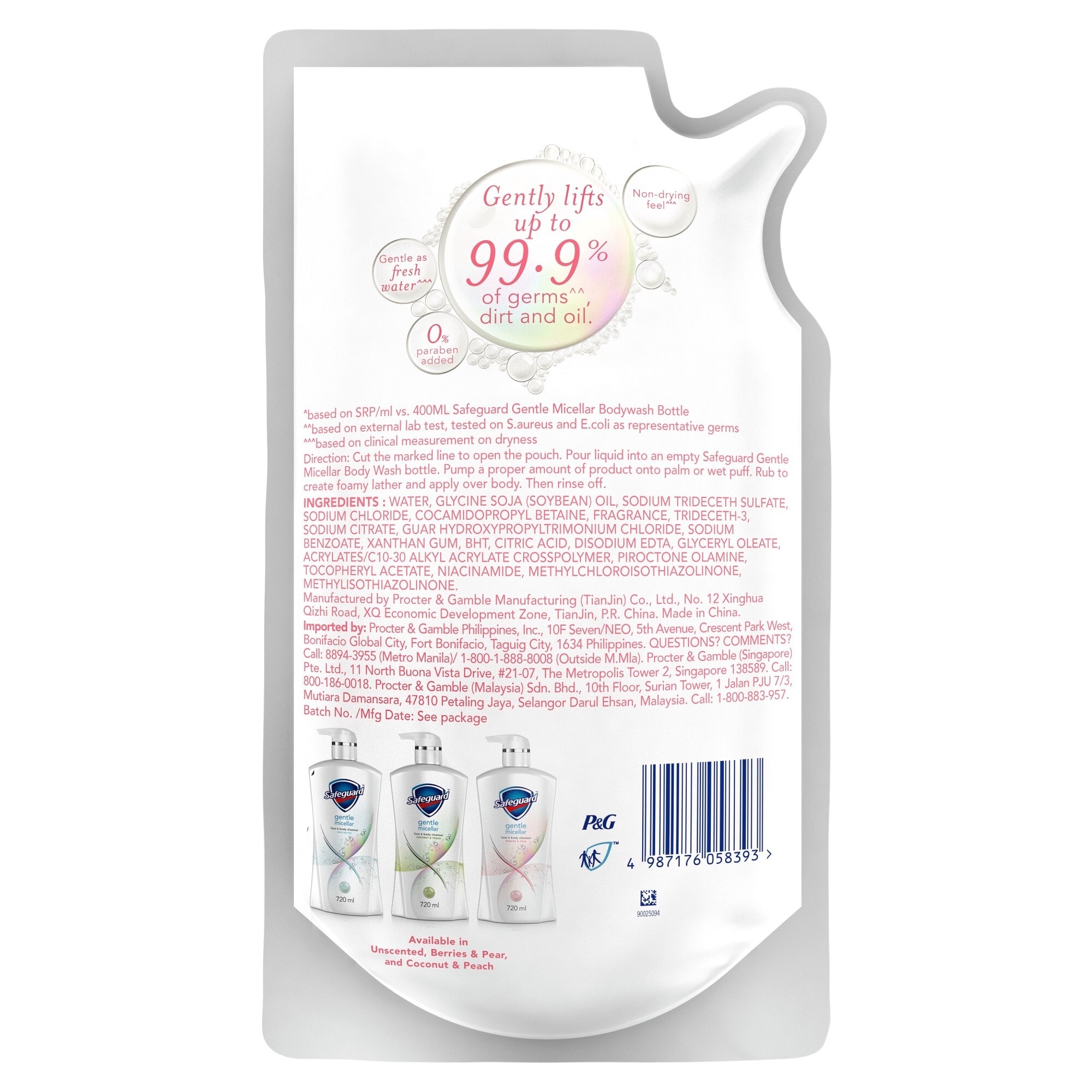 Gentle Micellar Bodywash Berries & Pear 620ml Refill