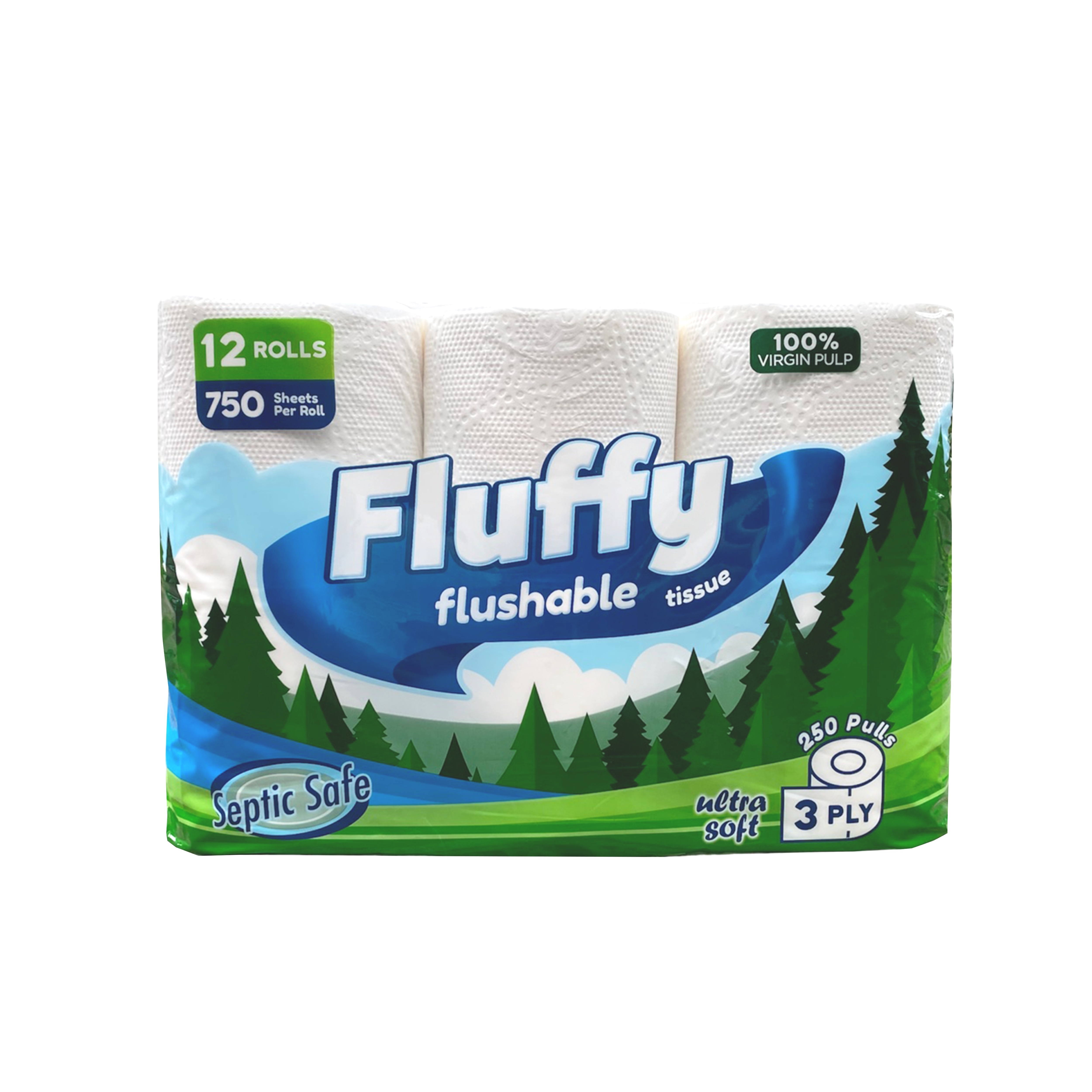 Ultra Soft Flushable Bathroom Tissue 3ply 12 Rolls