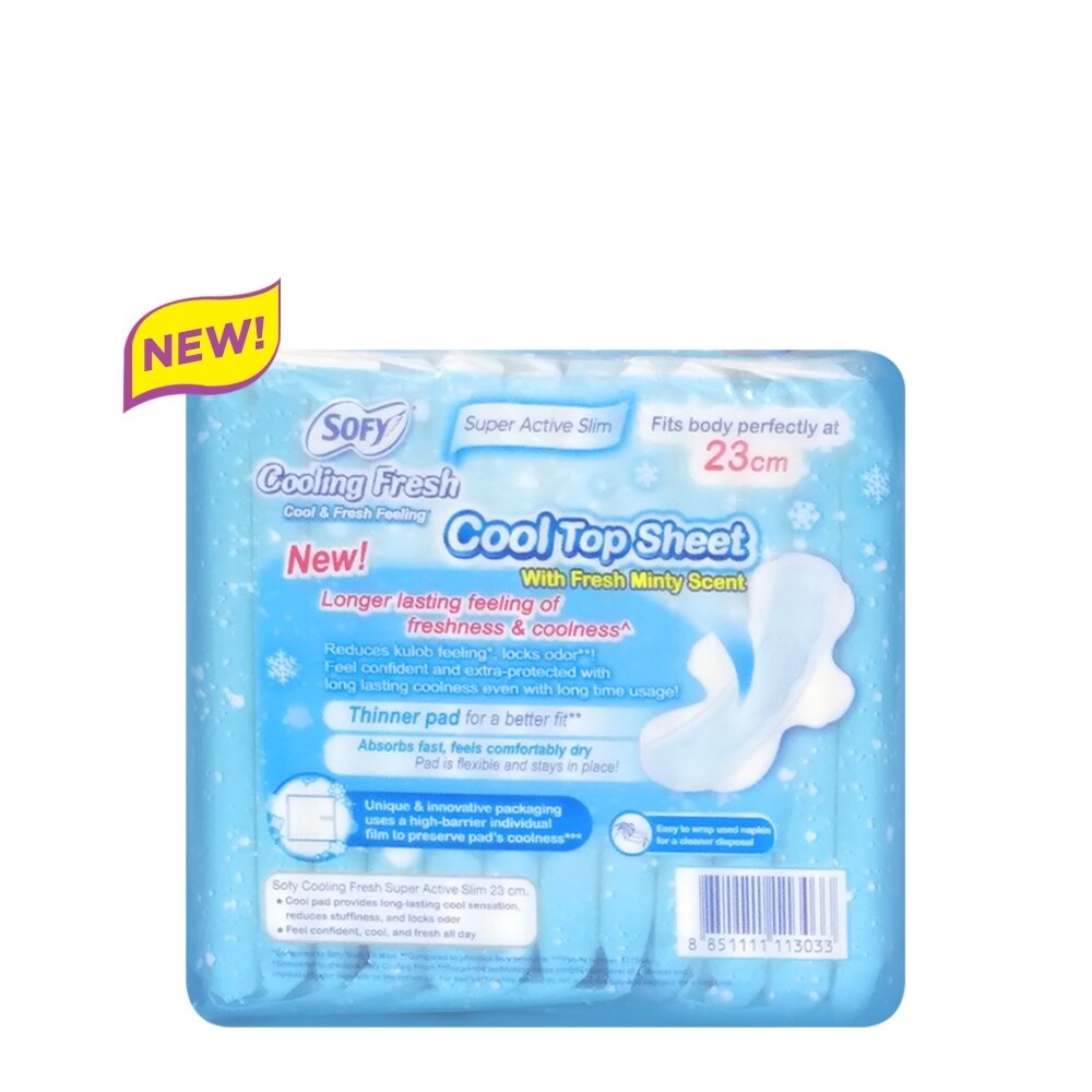 SOFY Cooling Fresh Wing 23 cm - 12 pads