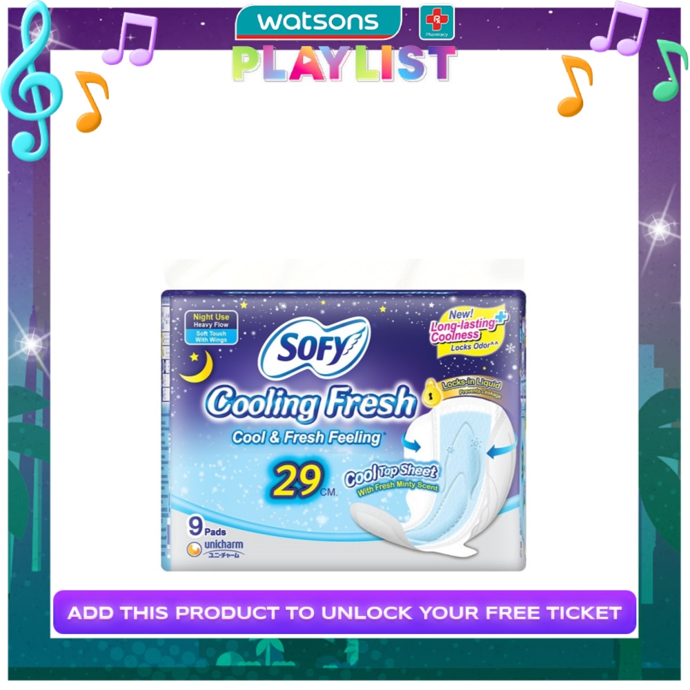 SOFY Cooling Fresh Night Slim Wing 29 cm - 9 pads
