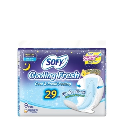 SOFY SOFY Cooling Fresh Night Slim Wing 29 cm - 9 pads