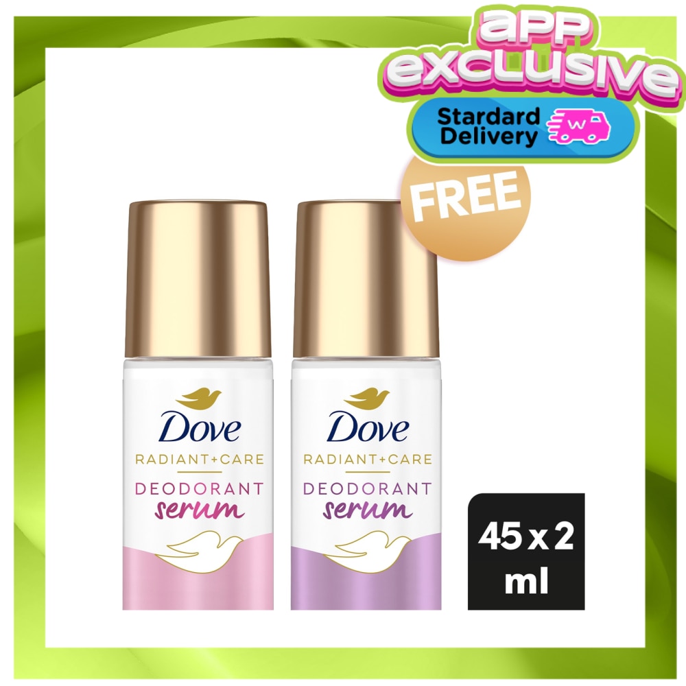 [BUNDLE] Dove Radiant + Care Deodorant Serum Deep Renew 45ml + FREE Pore Smoothener Roll On