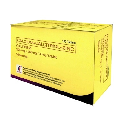 CALPREM Calcium as carbonate + Calcitriol + Zinc (as picolinate) 1 tablet