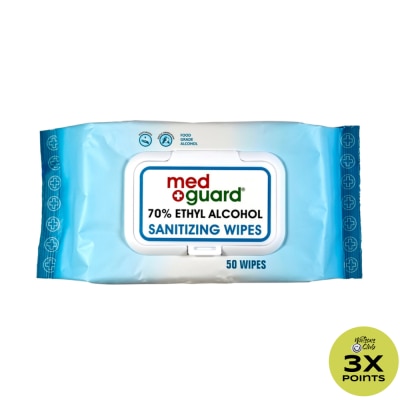 MED GUARD 70% Ethyl Alcohol Sanitizing Wipes 50s
