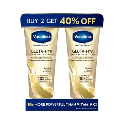 VASELINE Buy 2 Vaseline Gluta Hya Serum Burst Lotion Flawless Glow 330Ml Get 40% Off