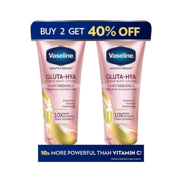 Buy 2 Vaseline Gluta Hya Serum Burst Lotion Dewy Radiance 330Ml Get 40% Off