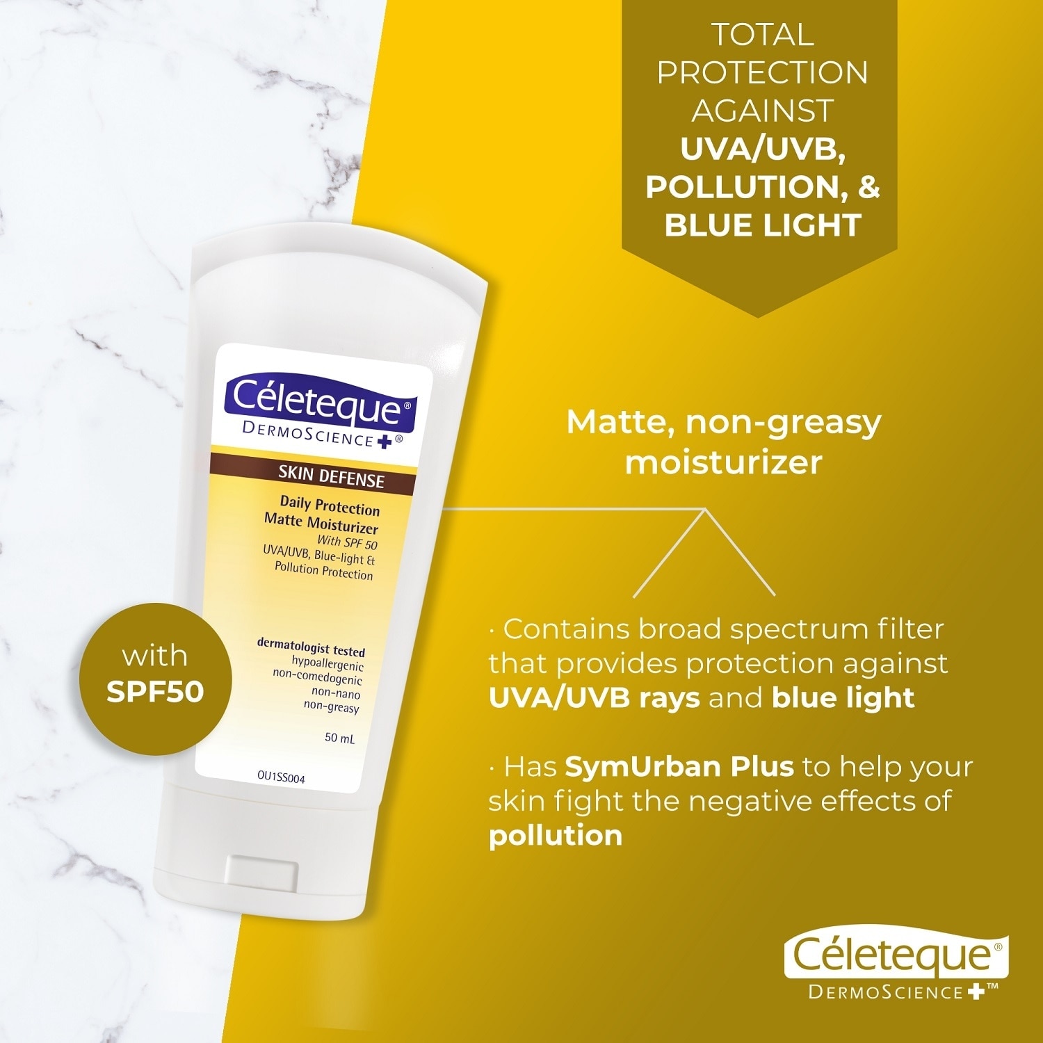 CELETEQUE Skin Defense Daily Protection Matte Moisturizer SPF 50 50ML