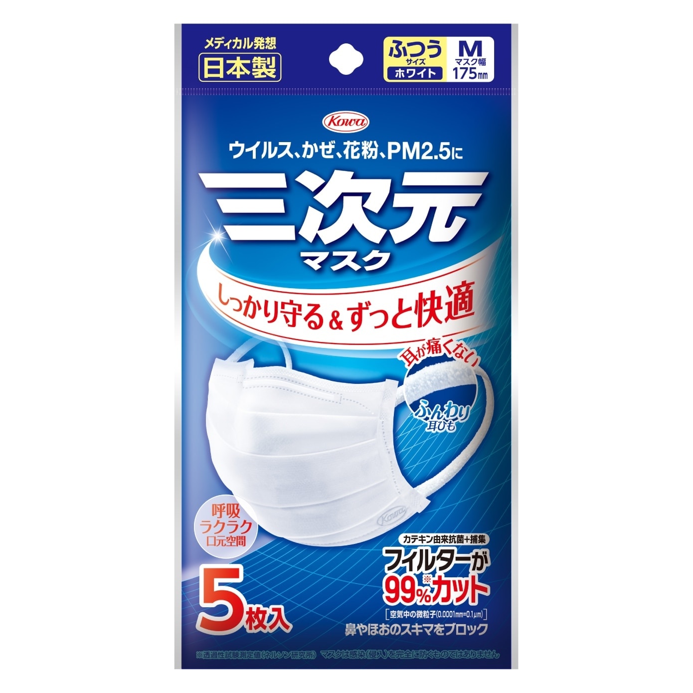 Three Dimension Mask Standard Medium - White 5s