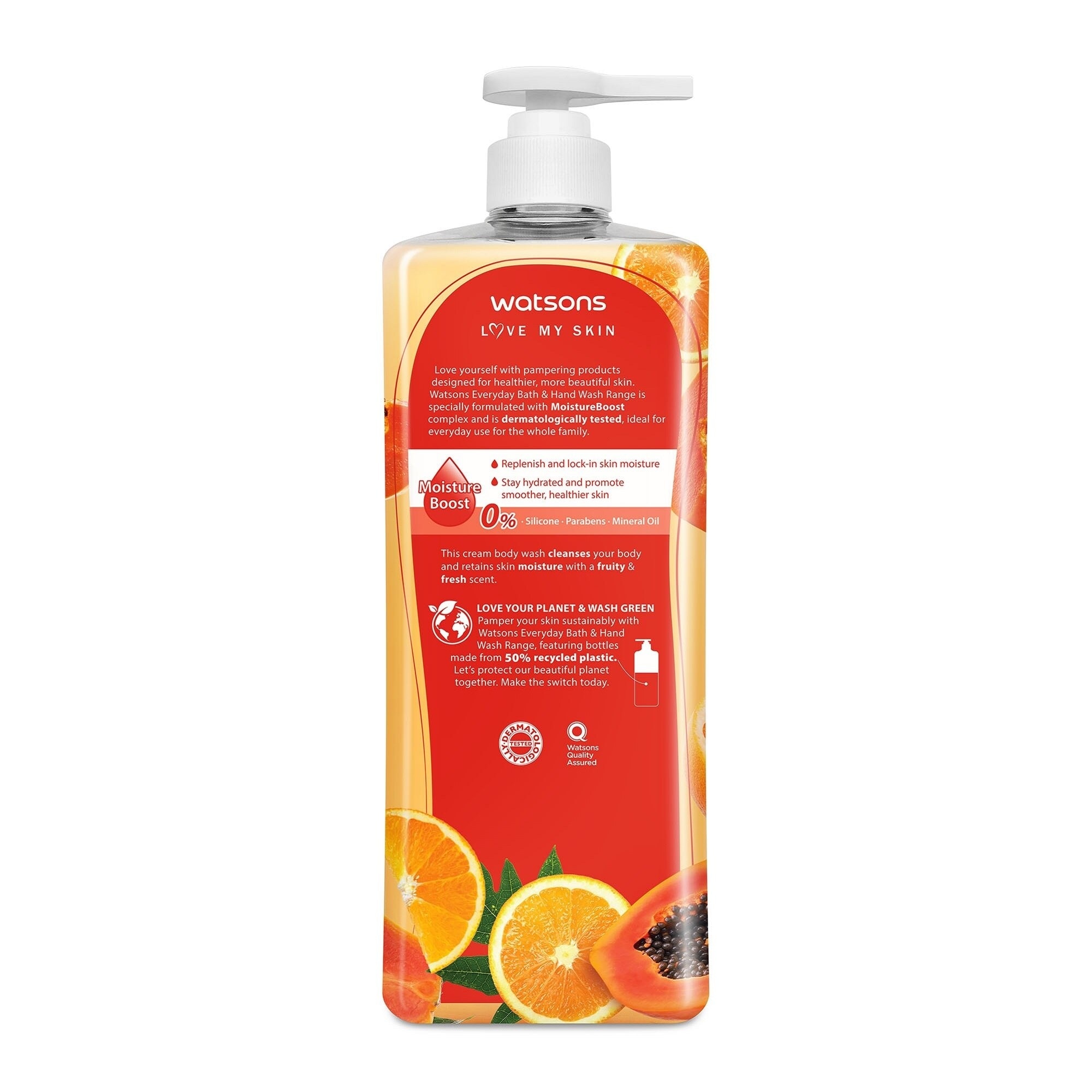 Love My Skin Cream Body Wash Papaya and Orange 1L