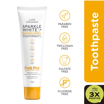 LUXE ORGANIX Sparkle White Baking Soda Toothpaste 120g