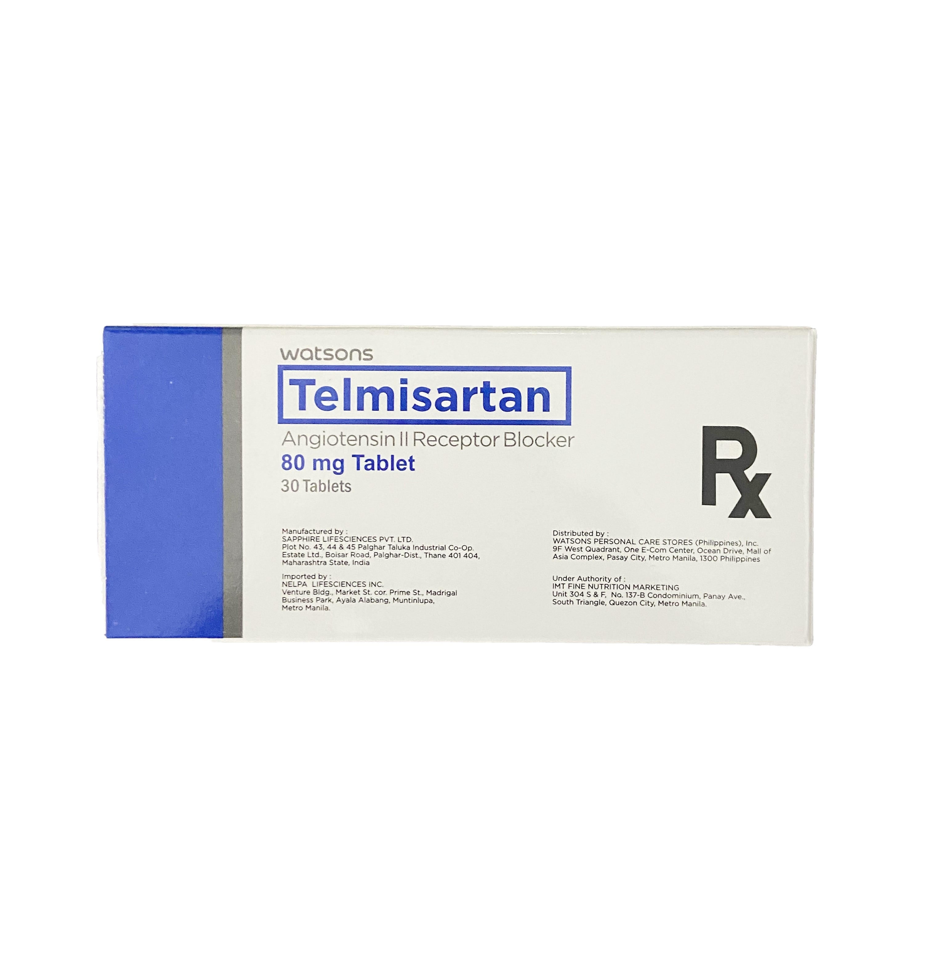 WATSONS GENERICS Telmisartan 80mg Sold Per Piece [PRESCRIPTION REQUIRED]