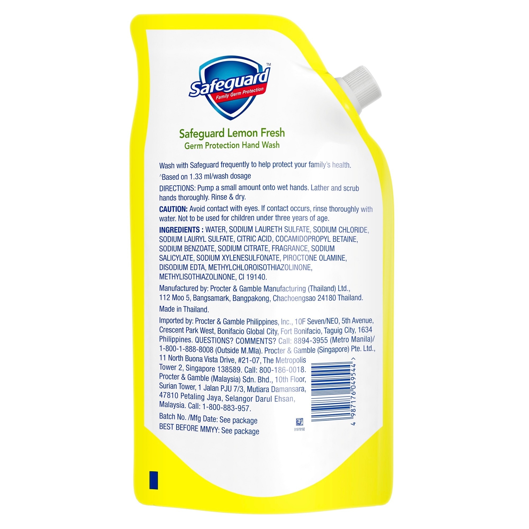 SAFEGUARD Safeguard Liquid Hand Soap Lemon 620ml Refill