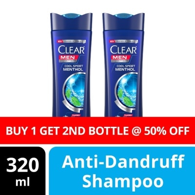 CLEAR Anti Dandruff Shampoo Cool Sport Menthol 320ML Buy One Get Second at 50% OFF