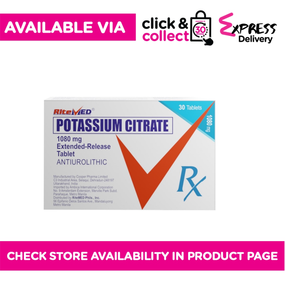 Potassium Citrate 1080mg 1 Tablet [PRESCRIPTION REQUIRED]