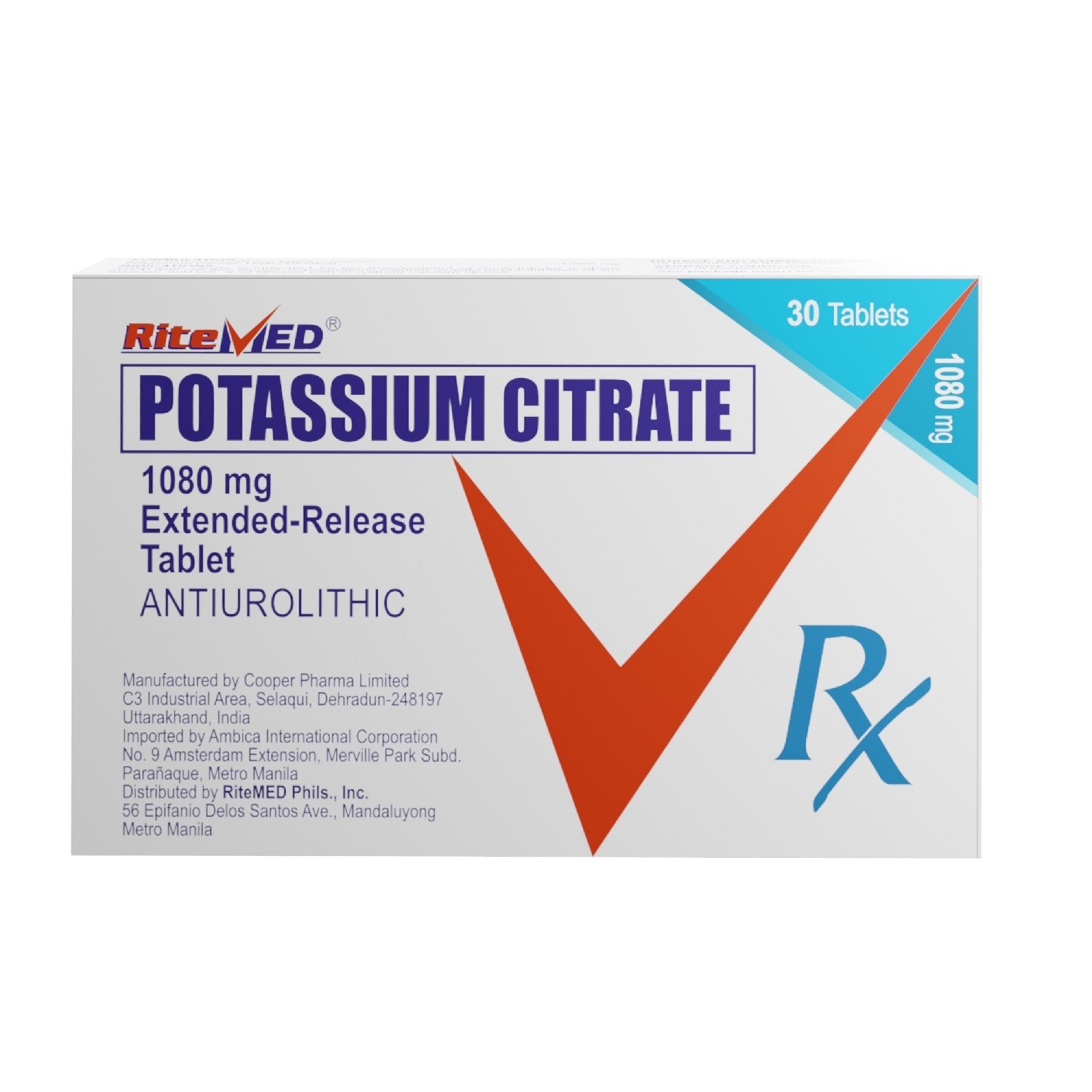 Potassium Citrate 1080mg 1 Tablet [PRESCRIPTION REQUIRED]