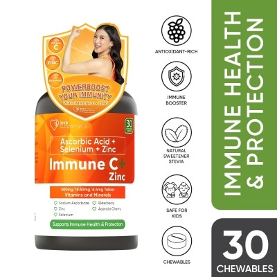 LOVE SUPPLEMENTS Immune C + Zinc30 Chewable Tablets