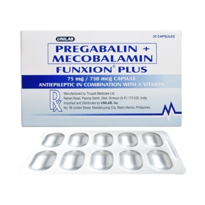 FUNXION Pregabalin + Mecobalamin 75 mg/750 mcg 1 Capsule [Prescription Required]