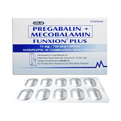 FUNXION FUNXION Pregabalin + Mecobalamin 75 mg/750 mcg Sold Per Piece [Prescription Required]